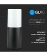 Vt-7616 tuinmuurlamp GU10 - aluminium behuizing, zwart IP54