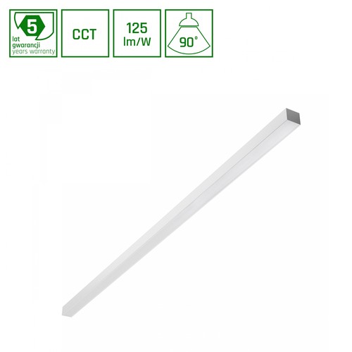 1503mm Allday Basic 50W - 3CCT, 230V, 90°, IP20, 42x37mm, vit, st, UGR19, LED-armatur för tak