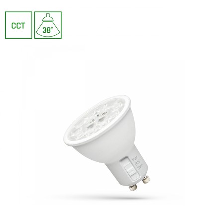 Spectrum LED 3/5/7W GU10 - 230V, CCT, 38°, avec lentille