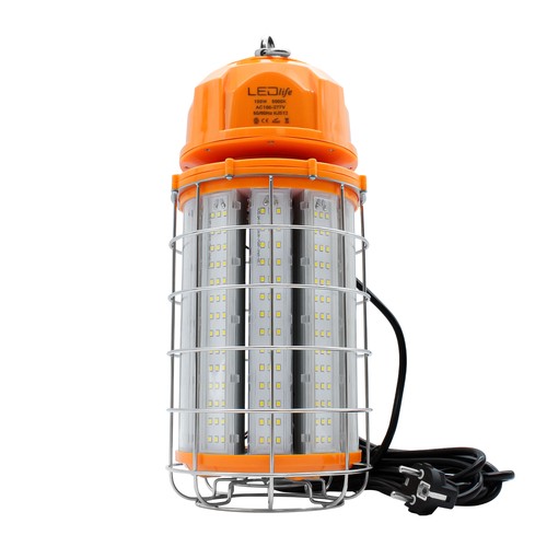 150W LED-werklamp met karabijnhaak en 5m snoer - 5000K, Schuko-stekker