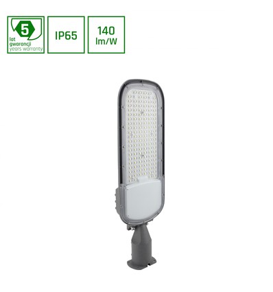 Streetos 2 éclairage de rue 555mm 100W - blanc neutre, 230V, 145/75°, IP65, IK09, 172x114mm, gris, garantie 5 ans