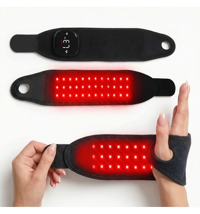 Bandage de luminothérapie pour poignet et mains - Infrarouge, avec batterie, support de poignet