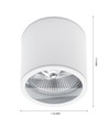 Plafonnier AR111, GU10 - IP44, blanc, aluminium, en saillie, sans source lumineuse