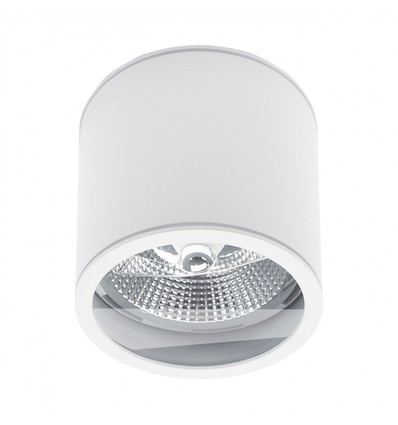 Plafonnier AR111, GU10 - IP44, blanc, aluminium, en saillie, sans source lumineuse