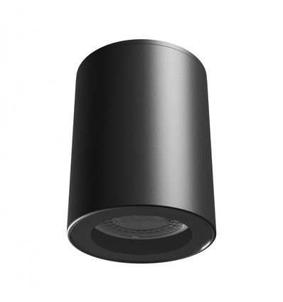 Spot en saillie GU10 - Noir, IP44, rond, plafonnier, sans source lumineuse