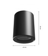 Spot en saillie GU10 - Noir, IP44, rond, plafonnier, sans source lumineuse