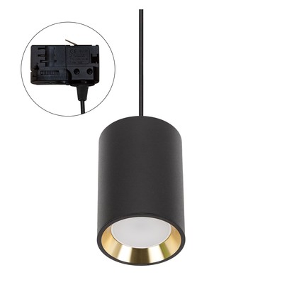 CHLOE GU10 MINI SURFACE GU10 250V IP20 70X100MM NOIR, INTÉRIEUR OR piste ronde