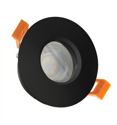 GU10 innfellingsspot, IP65 - Sort, rund, uten lyskilde