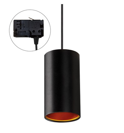 CHLOE GU10 OPBOUW GU10 250V IP20 70x128mm ZWART GOUDEN BUIS VASTE SPOOR