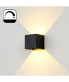 6W Lampe murale CUBIC PRO dimmable - IP65, noir, raccordable, réglable, carré, haut/bas, intérieur/extérieur, incl. lumineuse
