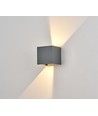 6W CUBIC PRO vegglampe - IP65, antrasittgrå, viderekobling, justerbar, firkantet, opp/ned, inne / ute, inkl. lyskilde