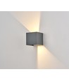 6W CUBIC PRO vegglampe - IP65, antrasittgrå, viderekobling, justerbar, firkantet, opp/ned, inne / ute, inkl. lyskilde