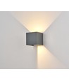 6W CUBIC PRO vegglampe - IP65, antrasittgrå, viderekobling, justerbar, firkantet, opp/ned, inne / ute, inkl. lyskilde