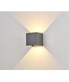 6W CUBIC PRO vegglampe - IP65, antrasittgrå, viderekobling, justerbar, firkantet, opp/ned, inne / ute, inkl. lyskilde