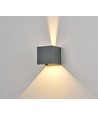 6W CUBIC PRO vegglampe - IP65, antrasittgrå, viderekobling, justerbar, firkantet, opp/ned, inne / ute, inkl. lyskilde