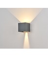 6W CUBIC PRO vegglampe - IP65, antrasittgrå, viderekobling, justerbar, firkantet, opp/ned, inne / ute, inkl. lyskilde