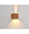 6W CUBIC PRO wandlamp - IP65, Corten, doorlusbaar, verstelbaar, vierkant, up/down, binnen / buiten, incl. lichtbron