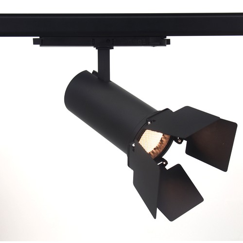 Spot sur rail 30W triphasé DALI dimmable RA90 - Noir, avec coupe-flux/volets, grille nid d'abeille