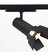 Spot sur rail 30W triphasé DALI dimmable RA90 - Noir, avec coupe-flux/volets, grille nid d'abeille