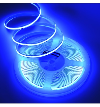 10m 9W/m Blauwe COB-LED strip - 24V DC, IP20, 320 LED/m