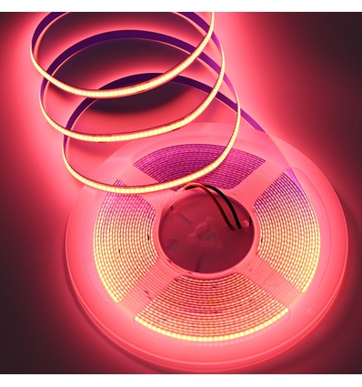 10m 9W/m Roze COB-LED-strip - 24V DC, IP20, 320 LED/m