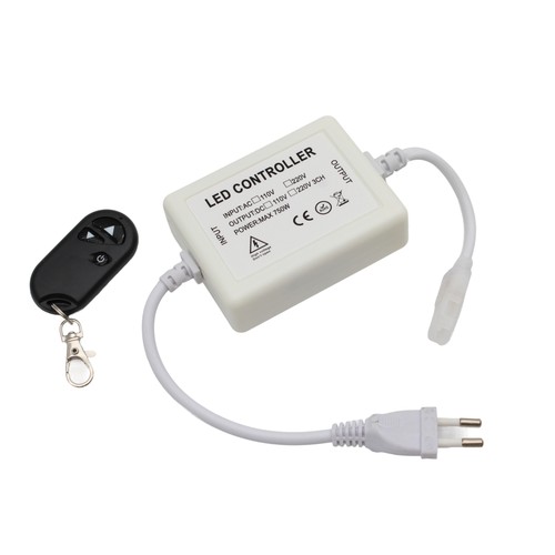 Variateur sans fil 230V avec télécommande - Incl. embout de finition, pour 230V (Slim COB), fonction mémoire, max. 50 m