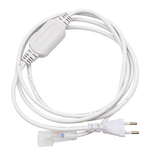 Prise 2m pour ruban LED 230V (Slim COB) - Avec bouchon de fin, 230V