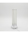 Set van 4 witte LED-kaarsen incl. oplaadstation - Ø2cm, Hoogte: 25cm, dinerkaarsen, incl. afstandsbediening, timer