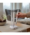 Set van 4 witte LED-kaarsen incl. oplaadstation - Ø2cm, Hoogte: 25cm, dinerkaarsen, incl. afstandsbediening, timer
