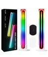 Lot de 2 barres lumineuses d'ambiance RGBIC infinies blanc - 24cm, Bluetooth, 5W
