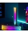 Lot de 2 barres lumineuses d'ambiance RGBIC infinies blanc - 24cm, Bluetooth, 5W
