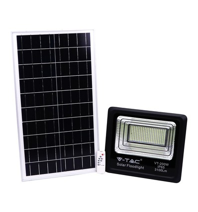 V-Tac 200W Solar LED Breedstraler - 40W zonnepaneel, 6000K, IP65, buiten