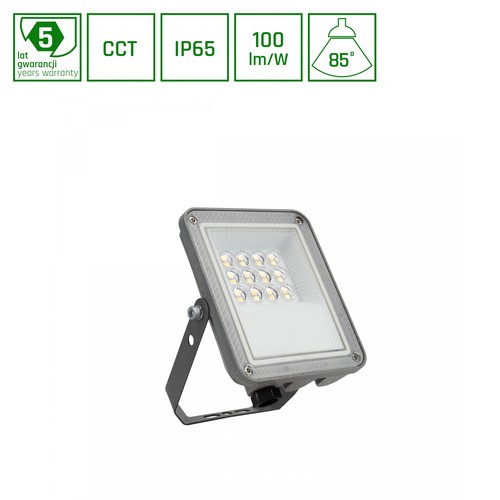 10W Noctis Max CCT strålkastare - IP65, 3 färgtemperaturer, grå, utomhus