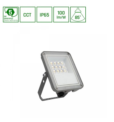 Projecteur LED 10W Noctis Max CCT - IP65, 3 couleurs, gris, extérieur