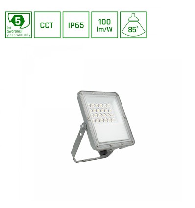 20W NOCTIS MAX CCT lyskaster - IP65, 3 lysfarger, grå, utendørs