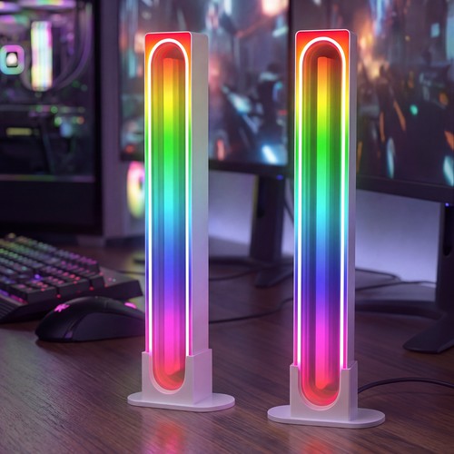 2 stk. RGBIC infinite ambient light bar hvit - 24cm, Bluetooth, 5W