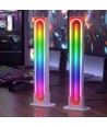 Lot de 2 barres lumineuses d'ambiance RGBIC infinies blanc - 24cm, Bluetooth, 5W