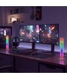 Lot de 2 barres lumineuses d'ambiance RGBIC infinies blanc - 24cm, Bluetooth, 5W