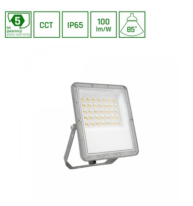 Projecteur LED 30W NOCTIS MAX CCT - IP65, Gris, CCT réglable, extérieur