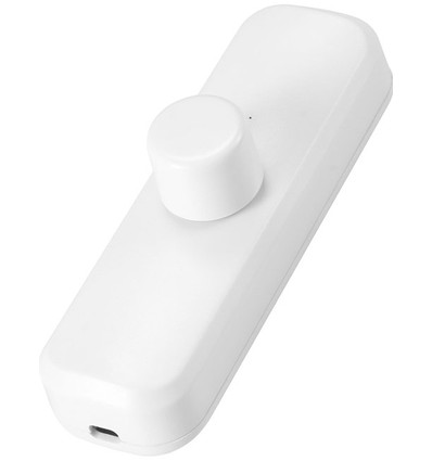 Variateur sur cordon pour LED, 0-25W - Fin de phase, bouton rotatif blanc
