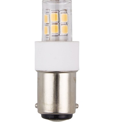 BA15d 2,1W LED rørpære - 4,7cm, 2700K, klart glass