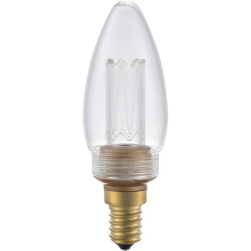 Ampoule LED vintage E14 2,5W dimmable - C35, 2000K, verre clair, 65lm