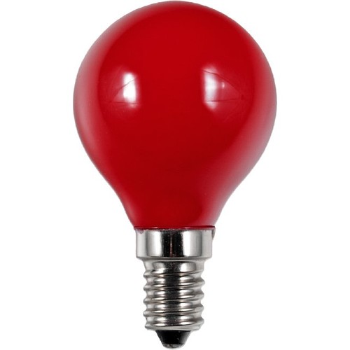 E14 1W LED Kogellamp - G45, Rood, Party Colour Premium