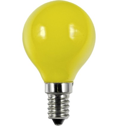 E14 1W LED kronepære - G45, Gul, Party Colour Premium