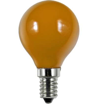 E14 1W LED kronepære - G45, Orange, Party Colour Premium