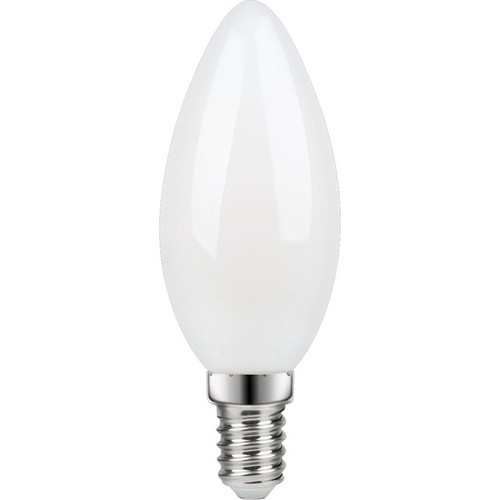 Ampoule LED flamme E14 3W dimmable - C35, verre dépoli, 2700K, filament