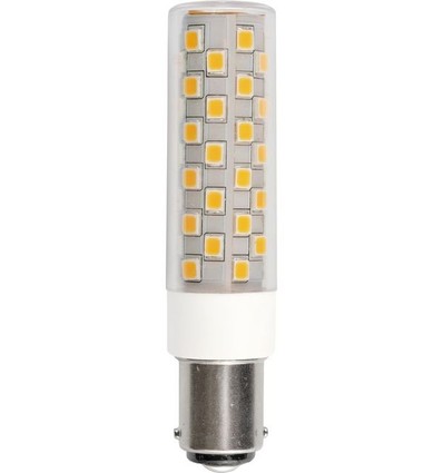 8cm / 6W dæmpbar BA15d LED rørpære - 840lm, 3000K, klart glas, AC/DC