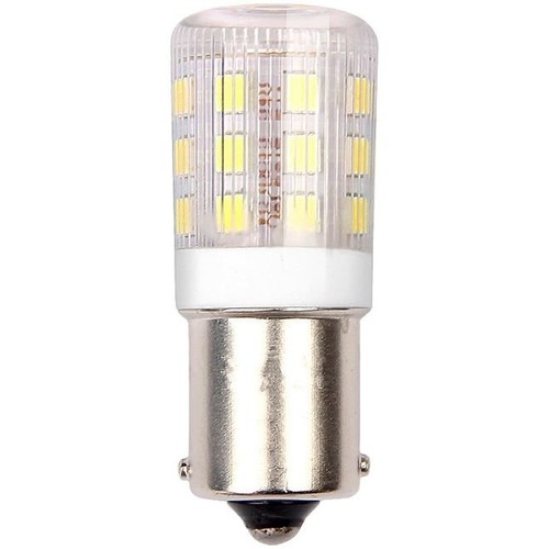 BA15s 3W LED-rörlampa, 10-24V - 4,5cm, 250lm, klart glas, varmvit