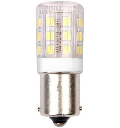 BA15s 3W LED buislamp, 10-24V - 4,5cm, 250lm, helder glas, warm wit