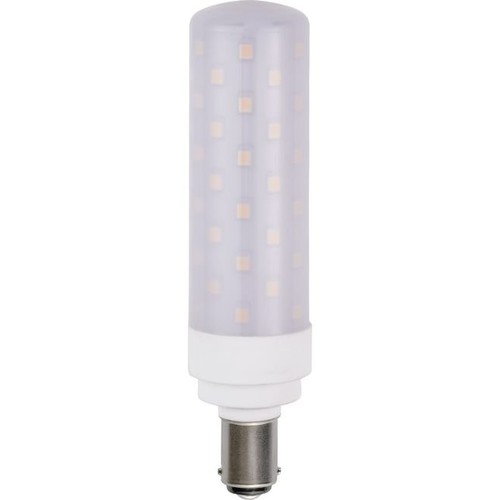 BA15d 11,3cm / 8W dæmpbar LED rørpære - 850lm, opal glas, 3000K